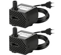 2 Pièces Mini Pompe à Eau Submersible 3W 180 L/H, Pompe Aquarium Ultra Silencieuse avec Câble d'Alimentation, Pompe Fontaine Réglable pour Petit Aquarium, Fontaine de Table, Hydroponie et Chat