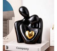 2 pièces Mini Sculpture de Couple (8,5 cm), Décoration en Résine Noire Convenant pour les Étagères de Chambre à Coucher, Anniversaire Romantique, Mariage et Cadeau de Couple pour la Saint-Valentin 1 n