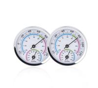 2 pièces Mini thermomètre intérieur hygromètre analogique, 2 en 1 Mini jauge de moniteur d'humidité de la température domestique pour la maison, la pièce, l'extérieur, les bureaux