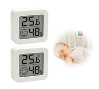 2 Pièces Mini Thermomètres Hygromètres LCD, Thermomètre Numérique Sans Fil Intérieur et Mesureur d’Humidité pour Chambre Bébé, Salon, Bureau, Serre