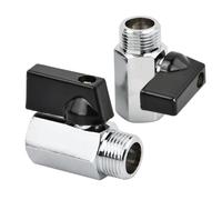 2 Pièces Mini Vanne Arret, 1/2" en Laiton, Mini Robinet à Boisseau Sphérique, Robinets à Boisseau Sphérique, pour Réservoirs, Vanne Externe, Raccordements D'Eau, 1/2 "BSP Femelle x Femelle