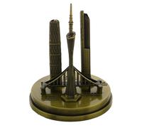 2 Pièces Miniature Tour De Guangzhou Métallique Bureau Intérieur