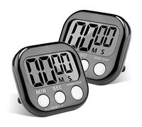 2 Pièces Minuteur de Cuisine Magnetique, Time Timer Aimanté avec Alarme Forte pour Enfants, Coloré Timer Enfant Apprentissage avec Grand Écran LCD