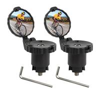 2 Pièces Miroir Rétroviseur Vélo Pliable et Réglable 360°,Vision HD | Pivotant et Réglable Miroir Convexe pour VTT, Route, E-Bike, Adapté aux Guidons 16-22mm, Noir avec Vis et Clé