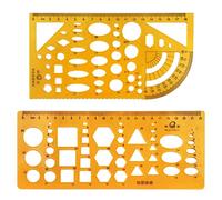 2 Pièces Modèles De Mesure, Règle Géométrique Gamme Circles Gabarit Modèle Gabarit Règle Outil Mesure L'outil Scolaire Règles de Cercle en Plastique et Carré pour le Dessin au Bureau et à l'école