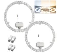 2 pièces module LED pour plafonnier, 36W kit de conversion module LED, Retrofit LED module anneau lampe Ø23cm, platine LED avec aimants de maintien, module LED platine de conversion (Blanc chaud)