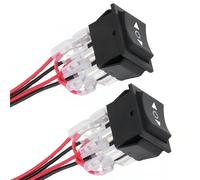 2 Pièces Momentané Interrupteur Inverseur 12V 6 Broches Interrupteur à Bascule 3 positions ON-OFF-ON Momentané Inverseur de Polarité Moteur DPDT 16A AC125-250V DC avec Fils pour Voiture, Bateau