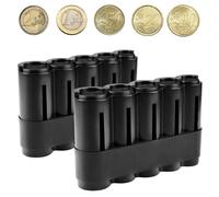 2 Pièces Monnayeur Pièces Euro,Porte Pieces de Monnaie avec 5 Compartiments,Monnayeur Serveur,Rangement Pieces de Monnaie pour Taxi Supermarchés, Restaurants, Magasins de Détail