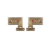 2 Pièces Moraillon de Boîte à Outils, Moraillons de Valise à Bagages Avec Serrure à Combinaison, Combinaison de Remplacement à 3 Chiffres(Bronze Couleur)