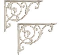2 pièces Moritz Equerre d'étagère murale Etagère murale 18 cm x 22,5 cm Support d'étagère Support mural en fonte blanche
