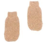2 Pièces Moufles de Gommage Corps en Jute Ramie, Bain Exfoliant | Moufle de Bain Beige, Accessoire Salle de Bain, Format Long, Usage Spa et Entretien du Corps