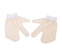 2 Pièces Moufles de Massage Ayurvédique en Soie Brute, Lot 2 | Poignet Élastique, Contour Adapté à Main, Surface Épaisse Distincte, pour Dos et Bras
