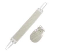 2 Pièces Moufles de Toilette Exfoliants à Bande Longue Rayée | Bain et Spa, Texture Polyester Sablée, Geste Confortable, pour Gommage, Peau Lisse et Entretien