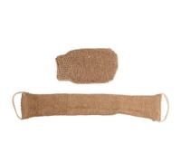2 Pièces Moufles Exfoliant de Bain Décontaminant, Dos Long, Lot 2 | Masse Végétale Épaisse, Mousse Riche au Lavage, Usage, Soin du Dos, Format Pratique
