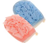 2 Pièces Moufles Exfoliants de Bain en Rayonne Double Face | Élimination des Peaux Mortes Sébum des Pores, Lot pour Coudes et Bras, Hôtel ou Après Sport