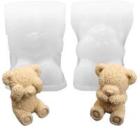 2 Pièces Moul à Ours, Ourson - Bac à Glacis pour Ourson, Moules en Silicone et Résine 3D pour Bricolage de Chocolat, Bonbons et Gâteaux