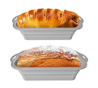 2 Pièces Moule a Cake Pliables, Moule Gateau Silicone Patisserie Petit&Grand, Antiadhésif Moules Rectangulaire pour Gâteaux, Pain de Mie, Financiers, Accessoires Air Fryer, Ustensiles à Pâtisserie