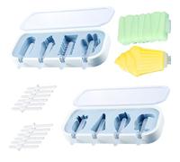 2 Pièces Moule à glace en silicone pour enfants, sans BPA, silicone Cartoon DIY avec couvercle pour enfants adultes, réutilisable pour l’été et les fêtes d’enfants - Formes d'animaux et de fruits