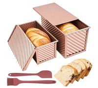 2 Pièces Moule a Pain de Mie avec Couvercle, Moule à Pain Antiadhésif, Moule à Gâteau Patisserie pour Gâteaux Pains Pâtisseries