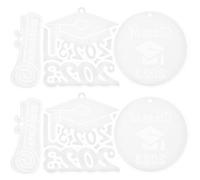 2 Pièces Moule à Porte-clés Silicone Remise de Diplôme Blanc