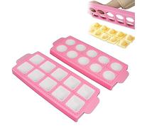 2 Pièces Moule à Ravioli en Plastique Carré et Won Ton Rond - 10 Cavités pour Pâtes et Pâte Pression, Réutilisable, Facile à Nettoyer, 26,5×10,8×2 cm