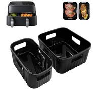 2 Pièces Moule Air Fryer pour Philips Dual Basket 3000/5000-serie 6L/3L, Moulinex 5,2/3,1 L EZ901820, Air Fryer Accessoires pour Philips 9L, Moulinex 8,3 L, Réutilisable Accessoires Airfryer