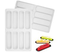 2 Pièces Moule Barre de Céréales Rectangulaire, 8 Cavités Silicone, Moule Financier, Patisserie Tablette Chocolat, Madeleine