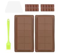 2 Pièces Moule Chocolat, Anti Adhési Fmoule Silicone Tablette de Chocolat, Moule à Chocolat en Silicone, Moule a Tablette Chocolat pour Faire Du Chocolat Fondant Gelée Morceaux de Chocolat Barre