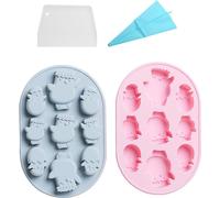 2 pièces Moule de Pâques, Oeuf, Chocolat, Moules en silicone, 9 cavités, Oeufs de Pâques, Poussins, Moules en chocolat, Moule en silicone Pour bonbons, Pour Pâques, Fête, Fondant, Gelée, Mousse, Décor