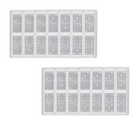 2 Pièces Moule Domino en Silicone Blanc Réutilisable | Moule de Coulée en Résine Époxy, Facile à Nettoyer Ranger, pour Bricolage DIY