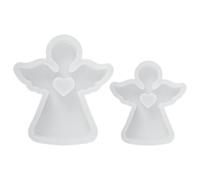 2 Pièces Moule en Silicone Ange pour Bougies et Loisirs Créatifs | Blanc, Surface Lisse, pour Cire, Fondant et Autres Créations DIY