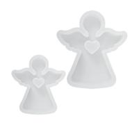 2 Pièces Moule en Silicone Ange, Savonnette et Pâte à Sucre DIY | Surface Lisse, Entretien Facile, Blanc Réutilisable, pour Débutants et Créateurs, Forme Ange