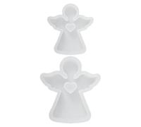 2 Pièces Moule en Silicone Ange Soi-même pour Bougies, Blanc | Flexible, Démoulage Rapide, Surface Lisse, pour Débutants, Savonnette et Pâte Fondante