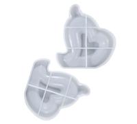 2 Pièces Moule en Silicone Cœur pour Résine, Bougie, Plâtre | Démoulage Facile, Forme 3d Blanche, Usage DIY Familial, Idée Saint-valentin et Fête des Mères