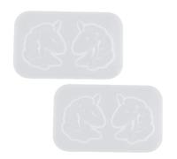 2 Pièces Moule en Silicone Licorne Miroir Fait Main | Blanc, Démoulage Facile, Matière Claire et Brillante, Usage Décoratif, Style Mode, Lot de Deux Formes