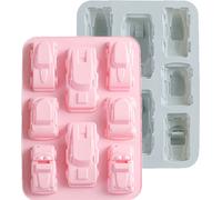 2 PIÈCES Moule en silicone Moule à pâtisserie en silicone pur à 8 compartiments 3D Auto Moule anti-adhésif en silicone pur Moule à savon pour gâteaux Savon Gelée Pudding Chocolat Pâtisserie
