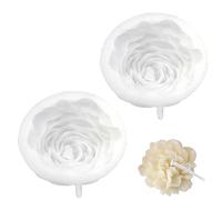 2 Pièces Moule en Silicone Pivoine, Moules Silicone 3D Forme Pivoine, Moule de Bougie Pivoine Fleur, Très Doux, Réutilisable, Il Peut Être Utilisé pour Les Bougies, Le Savon et le Chocolat