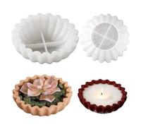 2 Pièces Moule en Silicone pour Bougeoir Résine Epoxy Moule en Silicone pour Béton Vase en Silicone pour Pot de Plantes Succulentes,Bol à volants, Pot de Fleurs,Arôme pour Décoration de La DIY Maison