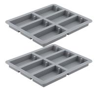 2 Pièces Moule en Silicone, Savon Rectangulaire 6 Cavités, Anti-adhésif Moule à Chocolat pour truffe, pour DIY Savon Faits Maison, Glaçons, Artisanat en Résine, Gâteau Mousse