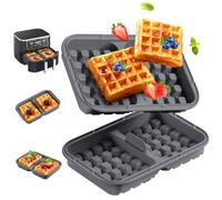 2 Pièces Moule Gaufre Silicone Air Fryer, Accessoires pour Friteuse à Air Chaud, Moule Gaufrier Réutilisable, Insert de Gaufre, Moules à Muffins avec Ninja AF300EU, AF400EU, AF451EU, SL400EU & AF500EU