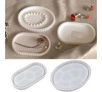 2 Pièces Moule Ovale en Silicone,moule à plateau en silicone,Moule en Silicone Rainuré,Assiettes à bijoux en résine époxy,pour la Fabrication de Plateaux à thé aux Fruits,de Plateaux à Bijoux