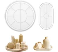 2 Pièces Moule Resine Epoxy Plateau, Moule À Plateau En Silicone , Plateau Rond En Silicone, Résine Casting Moule Pour La Fabrication Artisanale