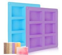 2 Pièces Moule Savon Silicone, Moule à Savon Rectangulaire, Moule Silicone Savon DIY, Moules à Savon en Silicone Antiadhésif, pour Fabrication de Savon, Cuisson du Gâteau, Artisanat en Résine