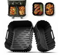 2 Pièces Moule Silicone Air Fryer pour Moulinex Easy Fry Dual EZ9018 5,2/3,1 L, Air Fryer Accessoires pour Philips Dual Basket Airfryer série 3000, Moule Airfryer Réutilisable Plat (9018)