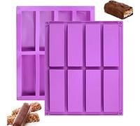 2 Pièces Moule Silicone Chocolat Rectangulaire,Moule Biscuits Rectangulaire,Moule Barre Énergétique,Peut Faire Des Muffins,Brownies,Du Pain De Maïs,Gâteaux Au Fromage,Puddings,Gâteaux,Savons