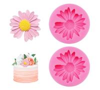 2 Pièces Moule Silicone Marguerite, Marguerites Moules en Silicone pour Bougies, Fleur Moule Bougie Silicones 3D DIY, Diamètre 6,8cm/2,68in, pour Décorations de Gâteaux, Fabrication de Savons