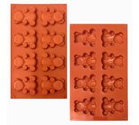 2 Pièces Moule Silicone Ourson Guimauve, Moules Ourson Gâteau 8 Cavités, Moule Ourson Silicone pour Guimauve, Chocolat, Gelée, Bonbon, Glaçon, Dessert et Pâtisserie