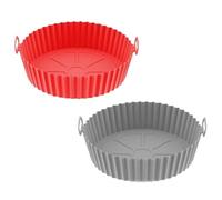 2 Pièces Moule Silicone pour Friteuse à Air Réutilisable，Moule Silicone Air Fryer Accessoires，pour Four Micro Ondes Cuiseur Vapeur.