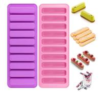 2 Pièces Moule Silicone Rectangulaire, 10 Cavités Moule Barre Énergetique | Antiadhésif pour Barre de Chocolat, Biscuits, Muffin, Gâteau