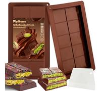2 Pièces Moule Tablette Chocolat, Moule Chocolat en Silicone, Anti Adhési Fmoule Silicone Tablette de Chocolat, Moules à Chocolat Profond pour Dubai Chocolate